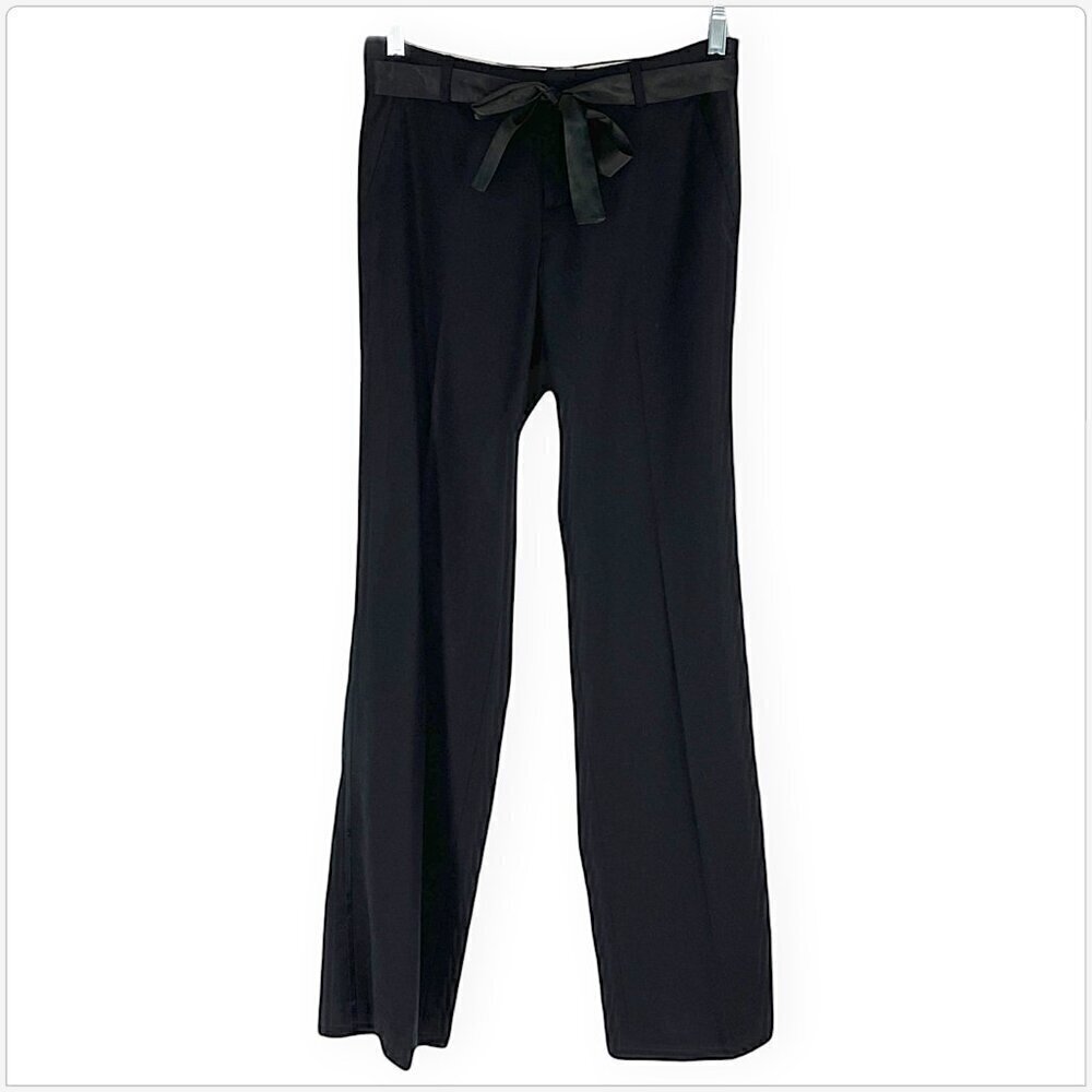 Banana Republic Monogram Catherine Black Satin Trim Tuxedo Pants NWT New 2